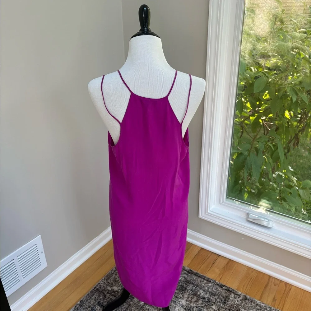 Eileen Fisher | Vibrant Hot Pink Silk Sleeveless Dress, sz S - Picture 4 of 6